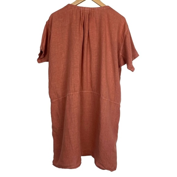 Linen Garmentory Garment Farmer Shift Dress Medium Large Lagenlook Rust Neutral - Picture 2 of 13